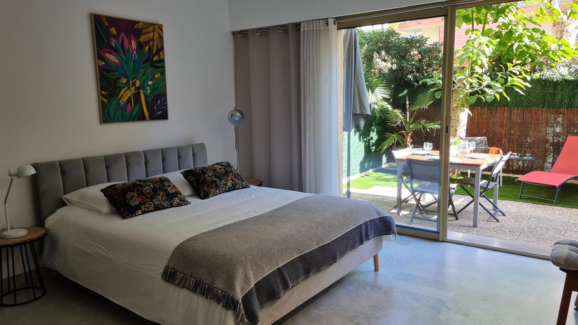 Studio Sun-Beach Avec Parking Et Jardin - 500M Des Plages De Juan Les Pins Antibes Eksteriør bilde