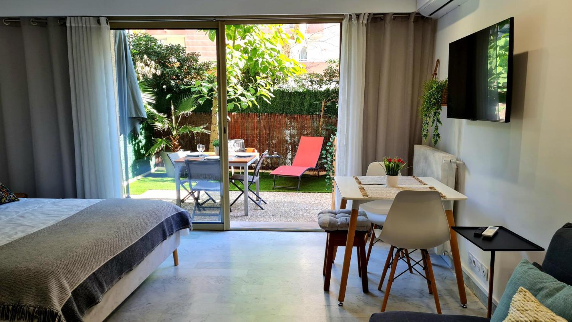 Studio Sun-Beach Avec Parking Et Jardin - 500M Des Plages De Juan Les Pins Antibes Eksteriør bilde